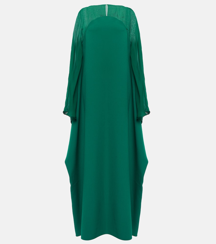 Safiyaa Silk-trimmed kaftan. 萨菲亚丝绸镶边长袍