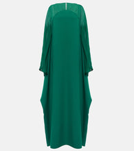 Safiyaa Silk-trimmed kaftan. 萨菲亚丝绸镶边长袍