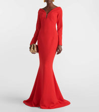 Safiyaa Wilson crêpe fishtail gown