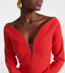 Safiyaa Wilson crêpe fishtail gown