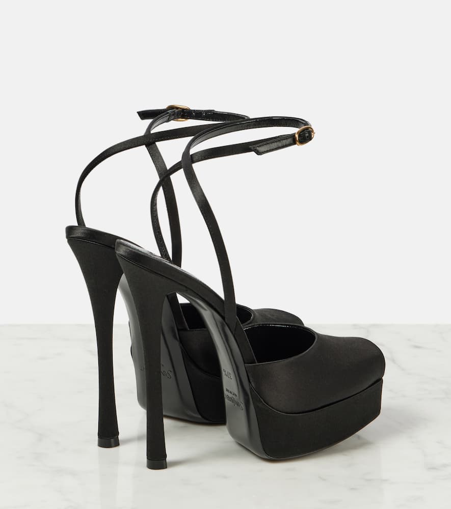 Saint Laurent 135 satin cr√É¬™pe platform sandals