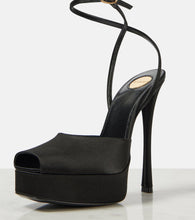 Saint Laurent 135 satin cr√É¬™pe platform sandals