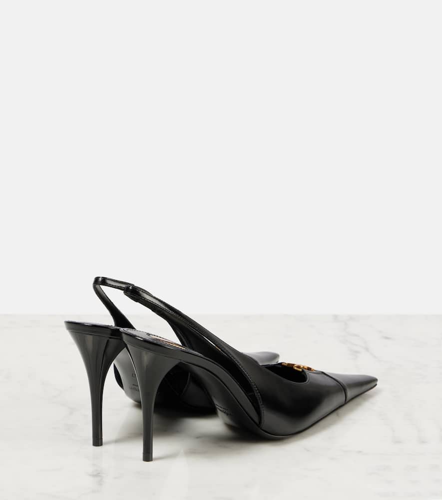 Saint Laurent Babylone 90 leather slingback pumps