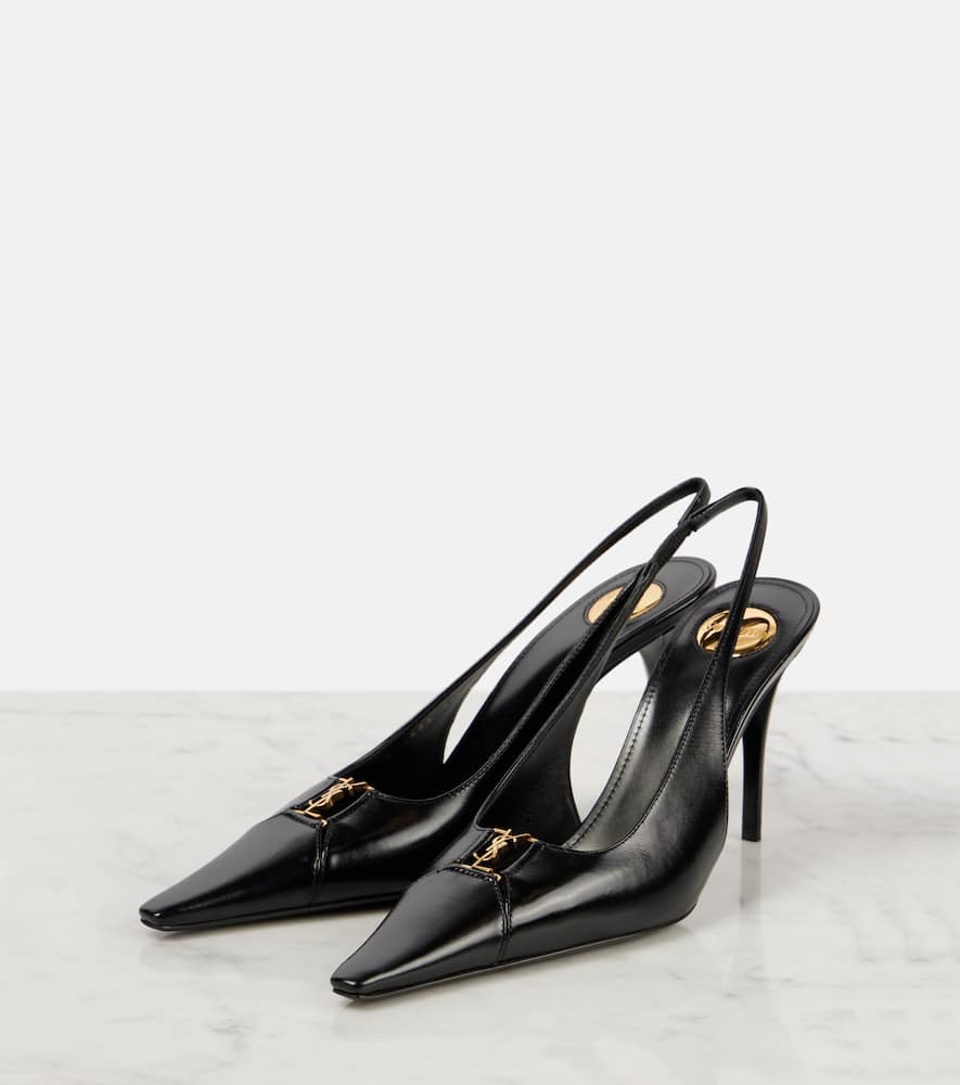Saint Laurent Babylone 90 leather slingback pumps