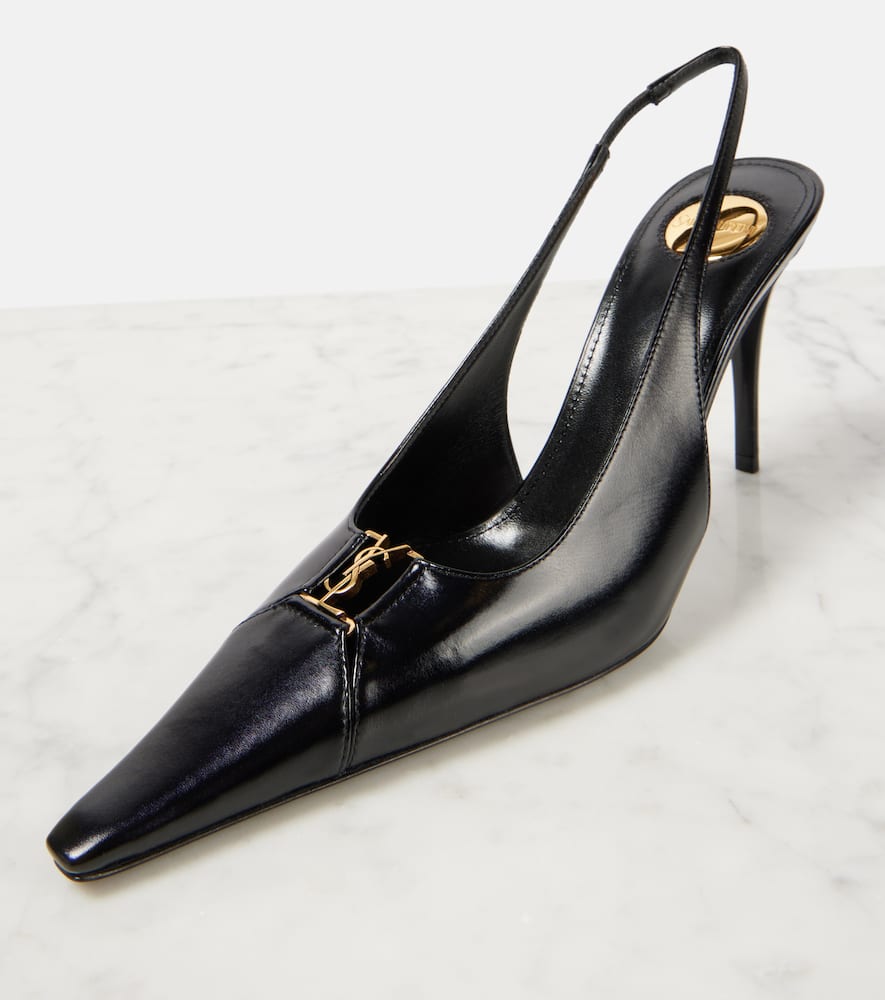 Saint Laurent Babylone 90 leather slingback pumps