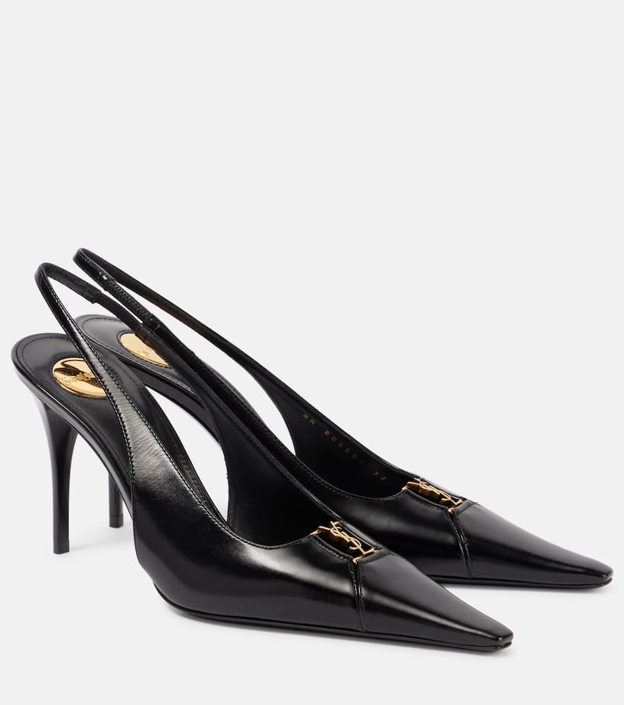 Saint Laurent Babylone 90 leather slingback pumps