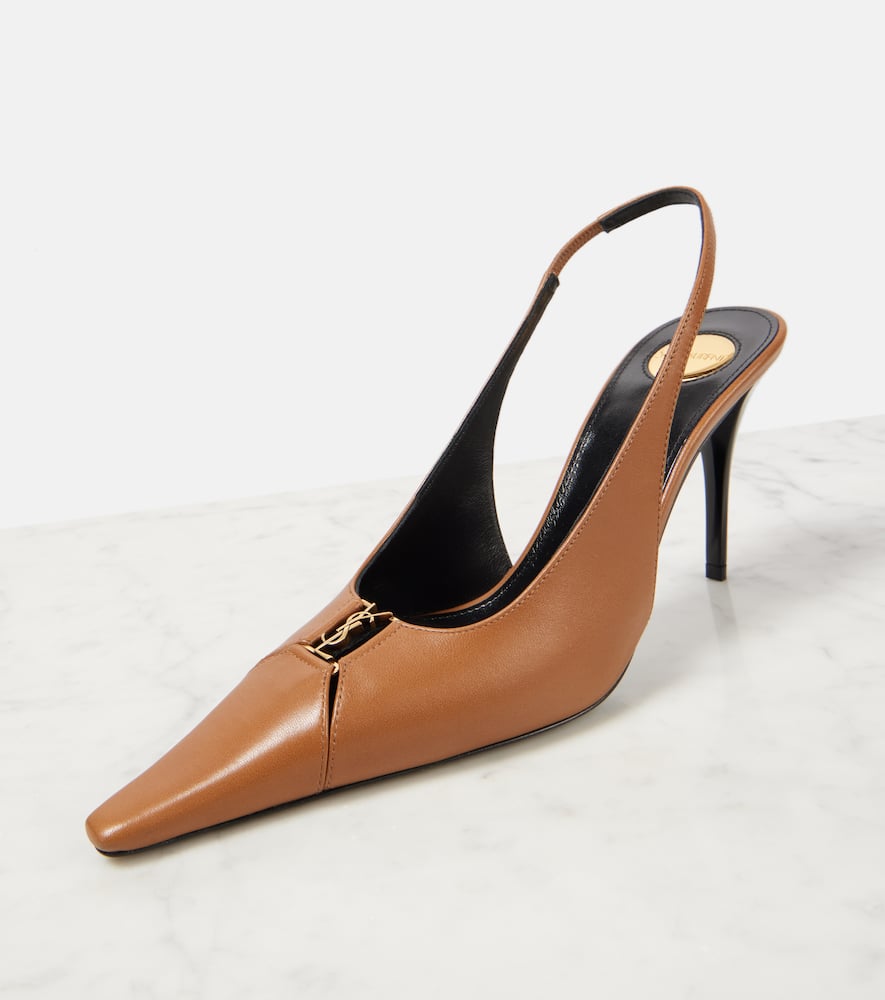 Saint Laurent Babylone Breteuil 90 leather slingback pumps