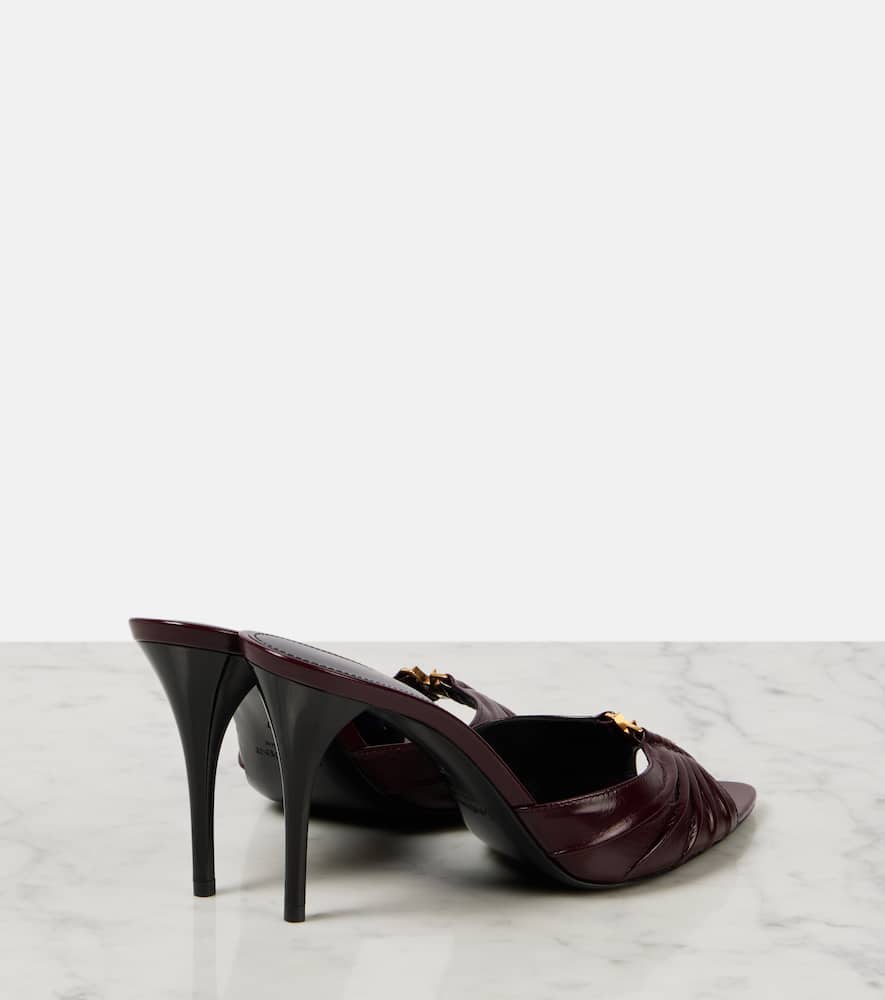Saint Laurent Babylone Cassandre 90 leather mules