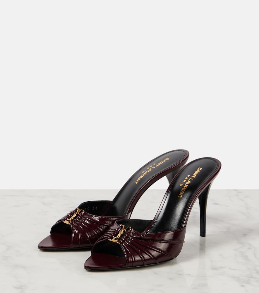 Saint Laurent Babylone Cassandre 90 leather mules