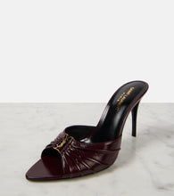 Saint Laurent Babylone Cassandre 90 leather mules