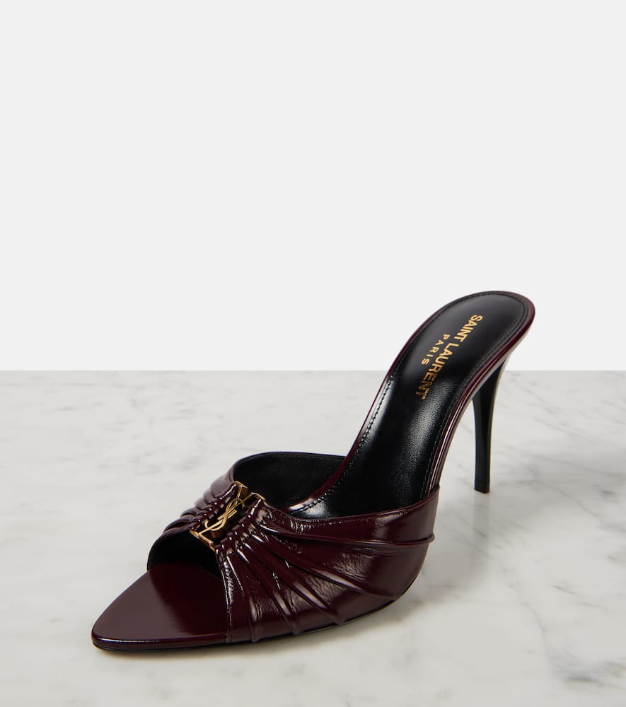 Saint Laurent Babylone Cassandre 90 leather mules