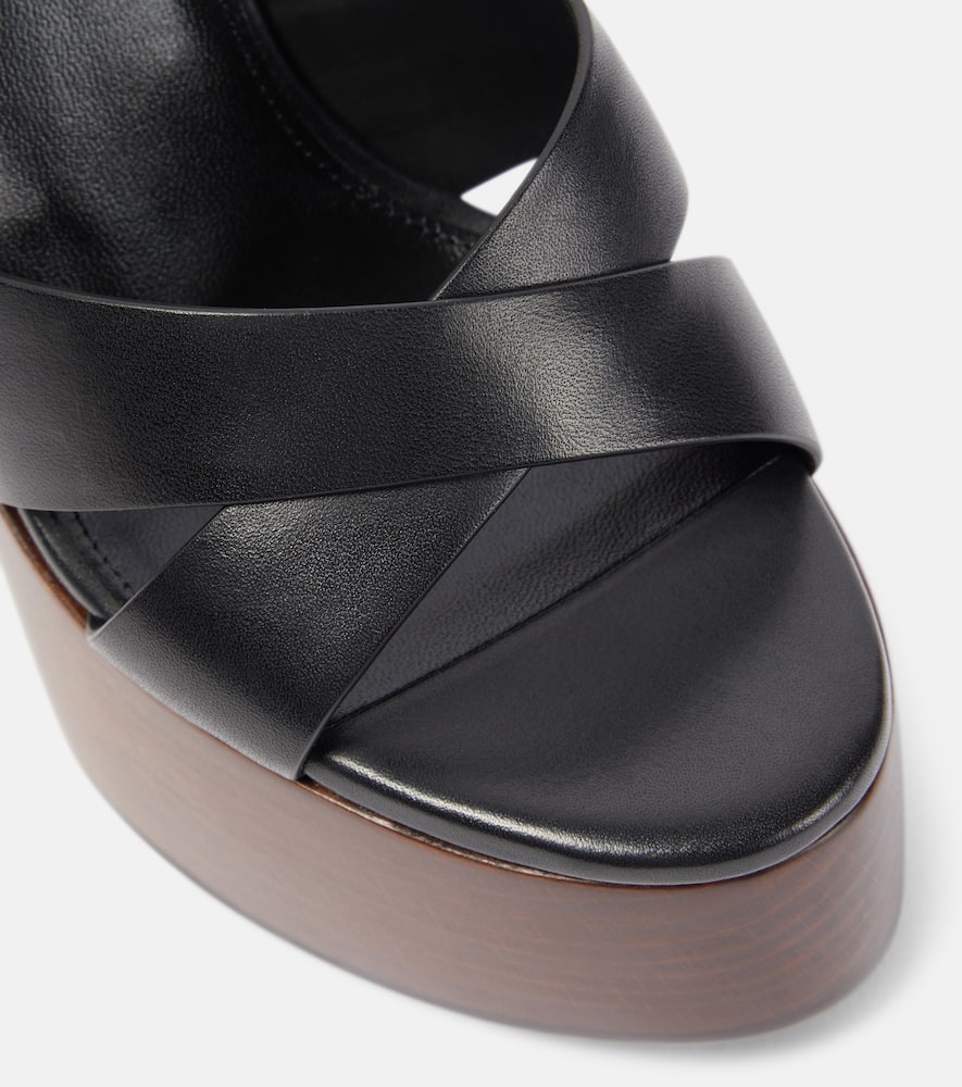 Saint Laurent Bianca 85 leather platform sandals