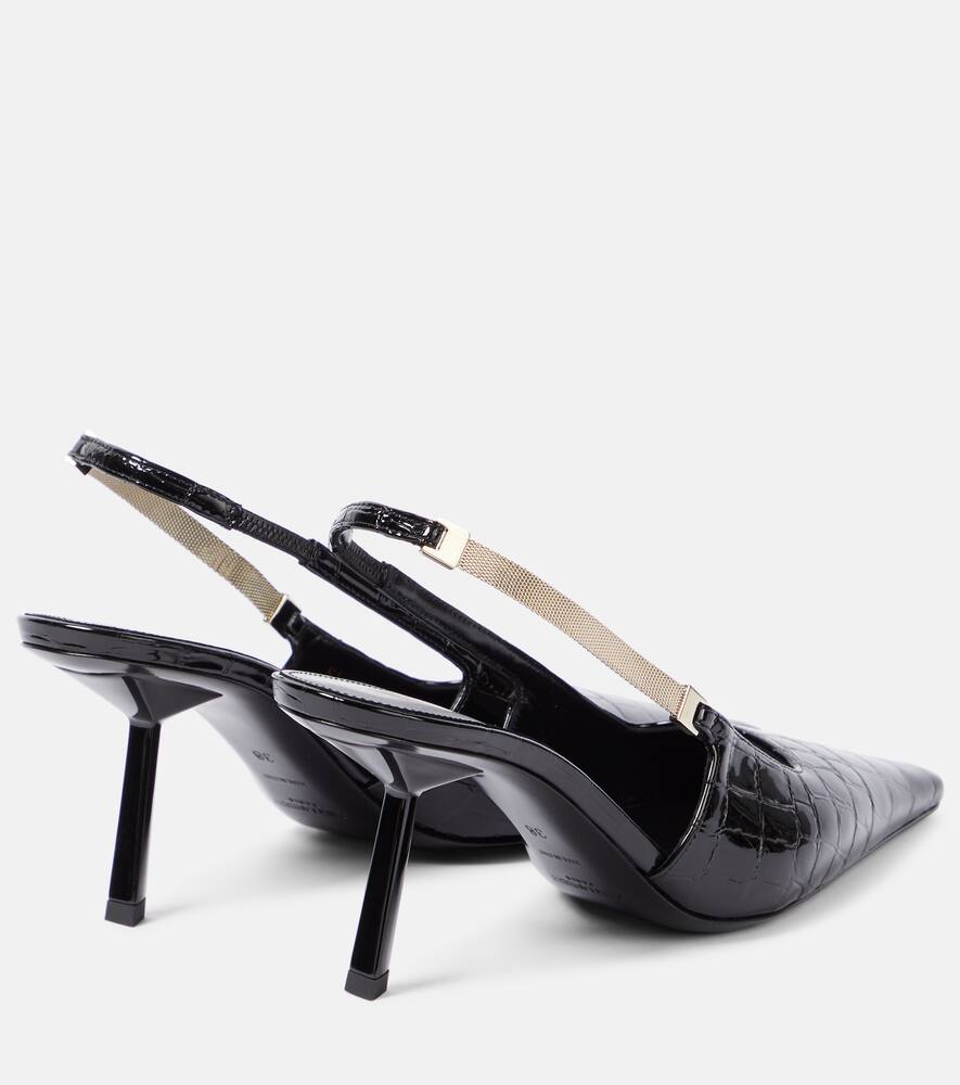 Saint Laurent Blake croc-effect leather slingback pumps
