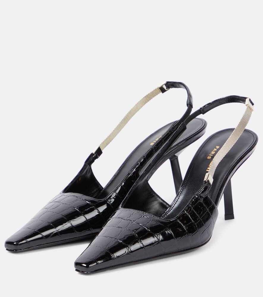 Saint Laurent Blake croc-effect leather slingback pumps
