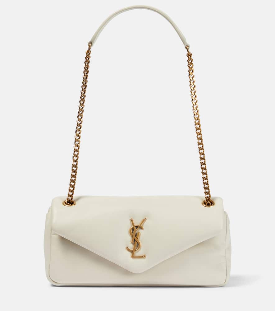 Saint Laurent Calypso leather shoulder bag. Shop Saint Laurent Shoulder Bags for women now.