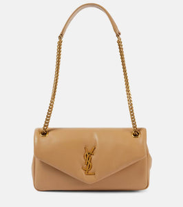 Saint Laurent Calypso leather shoulder bag. Shop Saint Laurent Shoulder Bags for women now.