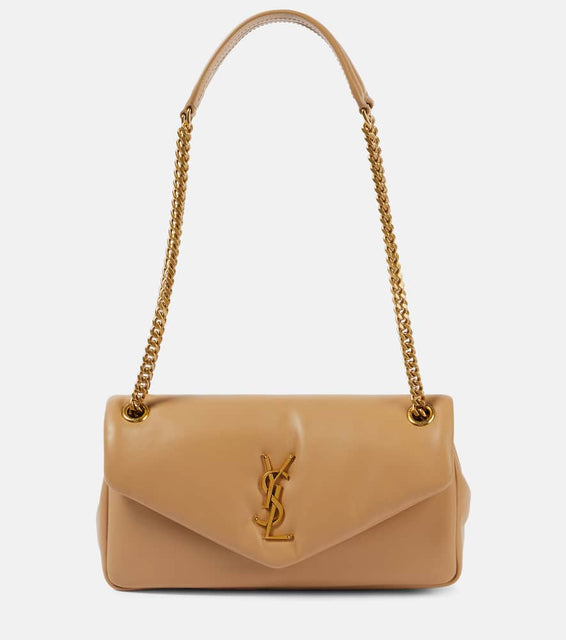 Saint Laurent Calypso leather shoulder bag. Shop Saint Laurent Shoulder Bags for women now.