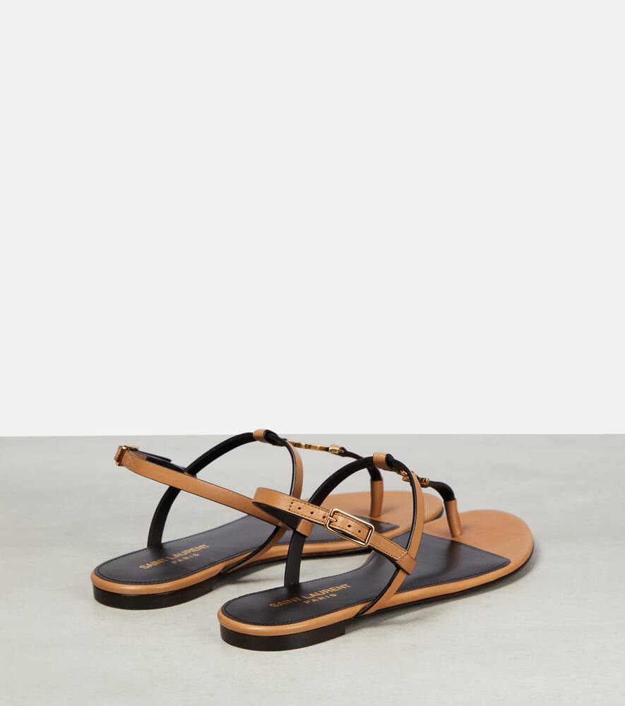 Saint Laurent Cassandra leather thong sandals