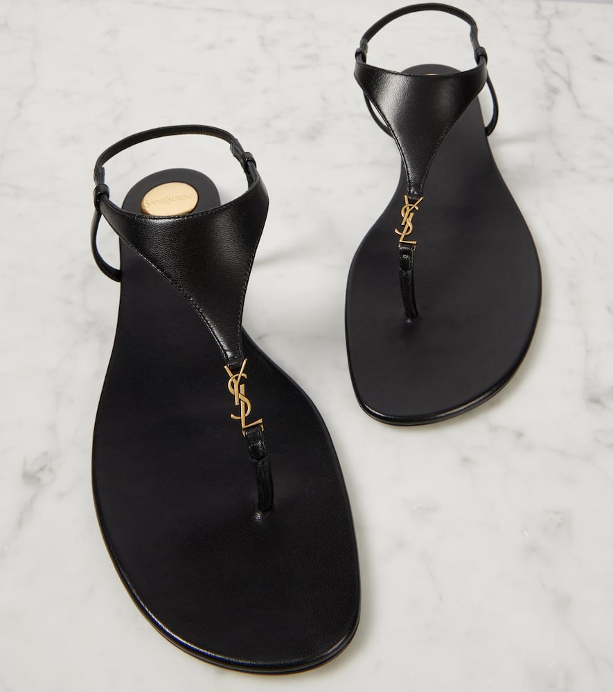 Saint Laurent Cassandra leather thong sandals