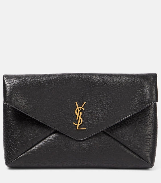 Saint Laurent Cassandre Large leather pouch. Shop Saint Laurent Clutches for women now.