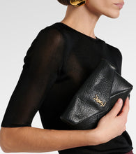 Saint Laurent Cassandre Small leather wallet on chain