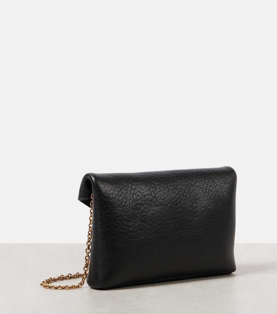 Saint Laurent Cassandre Small leather wallet on chain