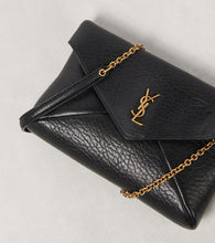 Saint Laurent Cassandre Small leather wallet on chain