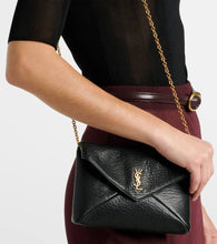 Saint Laurent Cassandre Small leather wallet on chain