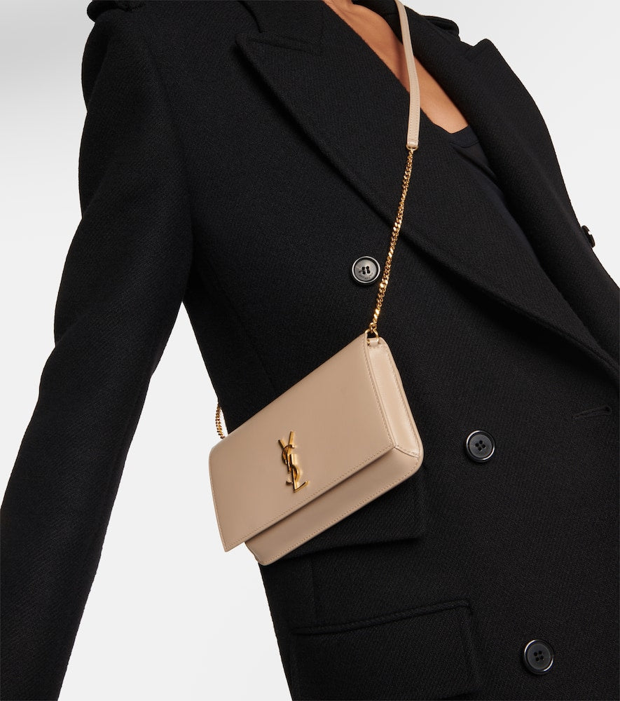 Saint Laurent Cassandre leather phone pouch