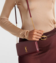 Saint Laurent Cassandre leather phone pouch