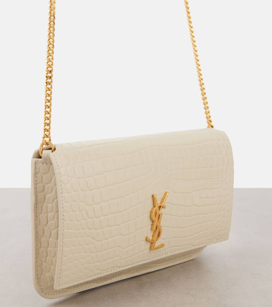 Saint Laurent Cassandre leather phone pouch