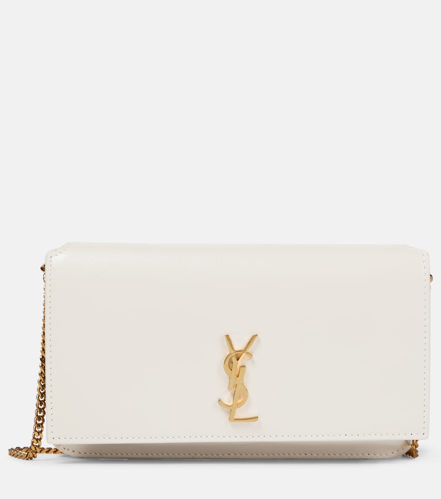 Saint Laurent Cassandre leather phone pouch. Shop Saint Laurent Shoulder Bags for women now.