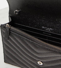 Saint Laurent Cassandre matelass√É¬© envelope leather wallet on chain