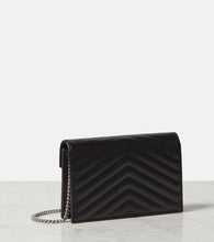 Saint Laurent Cassandre matelass√É¬© envelope leather wallet on chain