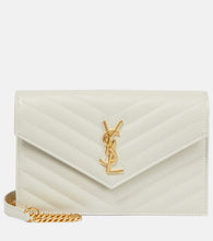 Saint Laurent Cassandre matelass√É¬© envelope leather wallet on chain. Shop Saint Laurent Shoulder Bags for women now.