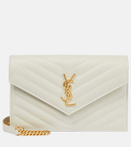 Saint Laurent Cassandre matelass√É¬© envelope leather wallet on chain. Shop Saint Laurent Shoulder Bags for women now.