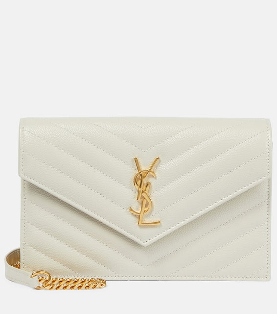 Saint Laurent Cassandre matelass√É¬© envelope leather wallet on chain. Shop Saint Laurent Shoulder Bags for women now.