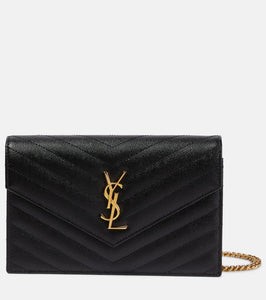 Saint Laurent Cassandre matelass√É¬© envelope leather wallet on chain. Shop Saint Laurent Shoulder Bags for women now.