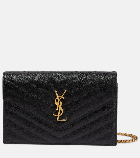 Saint Laurent Cassandre matelass√É¬© envelope leather wallet on chain. Shop Saint Laurent Shoulder Bags for women now.