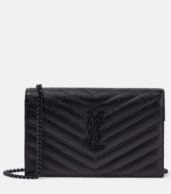 Saint Laurent Cassandre matelass√É¬© envelope leather wallet on chain. Shop Saint Laurent Shoulder Bags for women now.