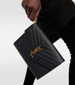 Saint Laurent Cassandre matelass√É¬© leather clutch