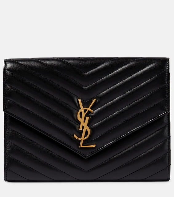 Saint Laurent Cassandre matelass√É¬© leather clutch. Shop Saint Laurent Clutches for women now.
