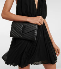 Saint Laurent Cassandre matelass√É¬© leather wallet on chain