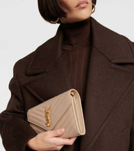 Saint Laurent Cassandre matelass√É¬© leather wallet on chain