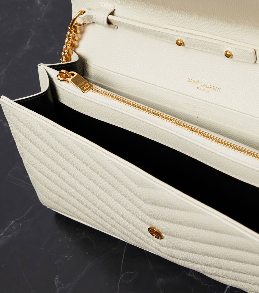 Saint Laurent Cassandre matelass√É¬© leather wallet on chain