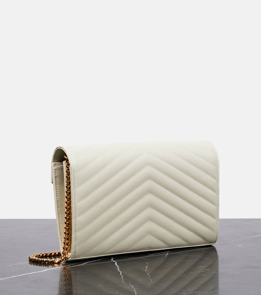Saint Laurent Cassandre matelass√É¬© leather wallet on chain