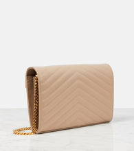 Saint Laurent Cassandre matelass√É¬© leather wallet on chain