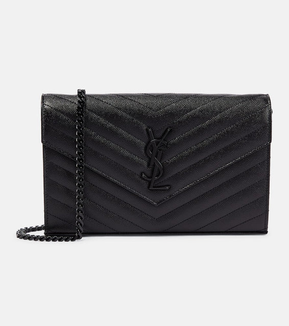 Saint Laurent Cassandre matelass√É¬© leather wallet on chain. Shop Saint Laurent Shoulder Bags for women now.