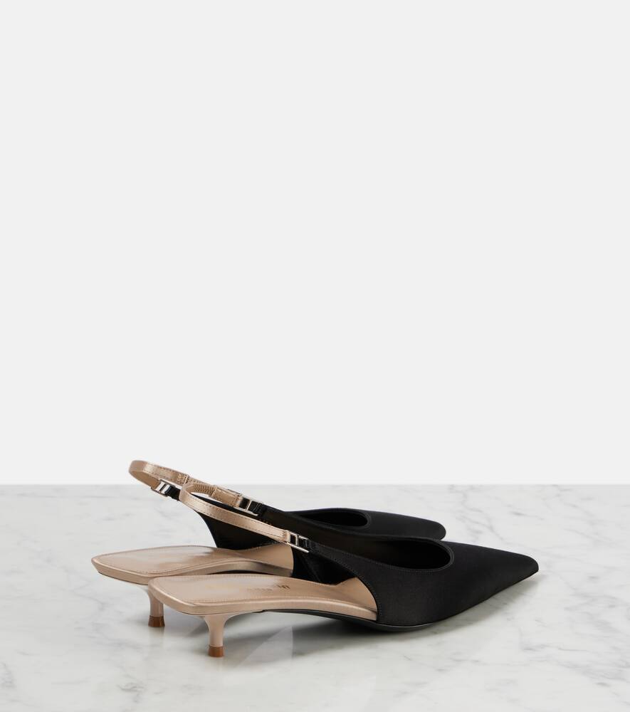 Saint Laurent Cherish 30 satin cr√É¬™pe slingback pumps