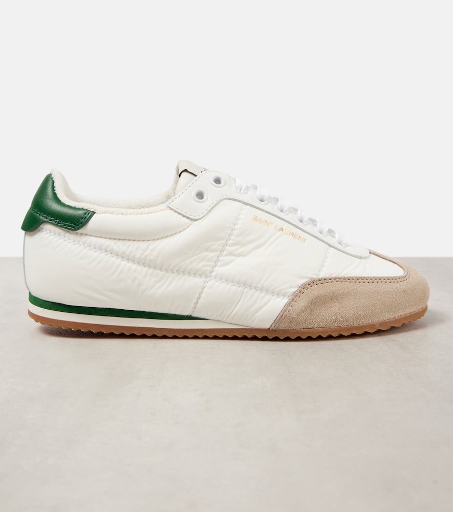 Saint Laurent Circle suede-trimmed sneakers